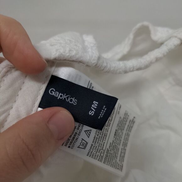 Gap Kids Stretch Strapback Hat White Small/Medium Eyelet Lined - Picture 7 of 8